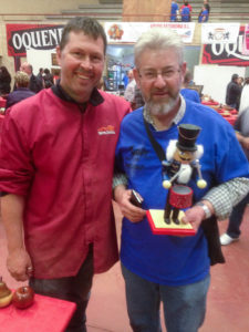 L to R: Colwin Way and Javier Palacios with Colwin's turned nutcracker figure